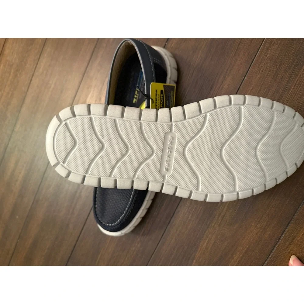 Skechers Mens Classic Fit Navy Slip On Shoes Goga Mat Arch 204128 NVY Size 8